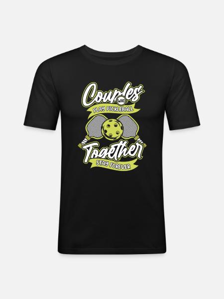 Pickleball pair - Men's Slim Fit T-Shirt - black