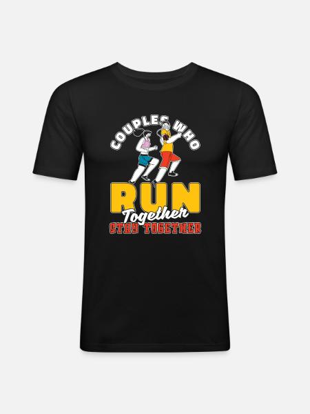Runner Jogger Runner Running Couple - Men's Slim Fit T-Shirt - black