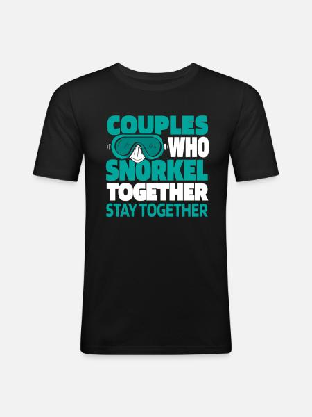 Snorkeling Couple - Men's Slim Fit T-Shirt - black