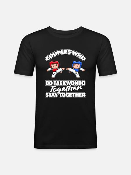 Taekwondo Pair - Men's Slim Fit T-Shirt - black