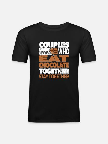 Chocolate Chocolate Pair - Men's Slim Fit T-Shirt - black