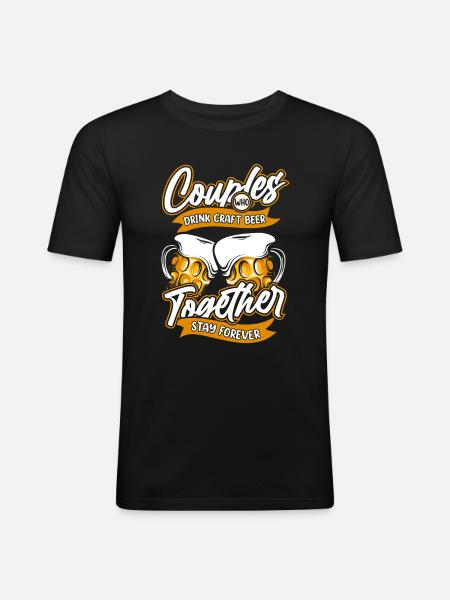 Craft Beer Craft Beer Pair - Men's Slim Fit T-Shirt - black
