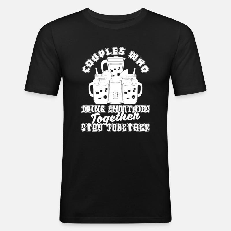 Smoothie Paar - Männer Slim Fit T-Shirt - Schwarz