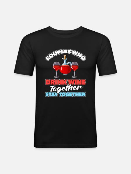 Couple de vignerons - T-shirt près du corps Homme - noir