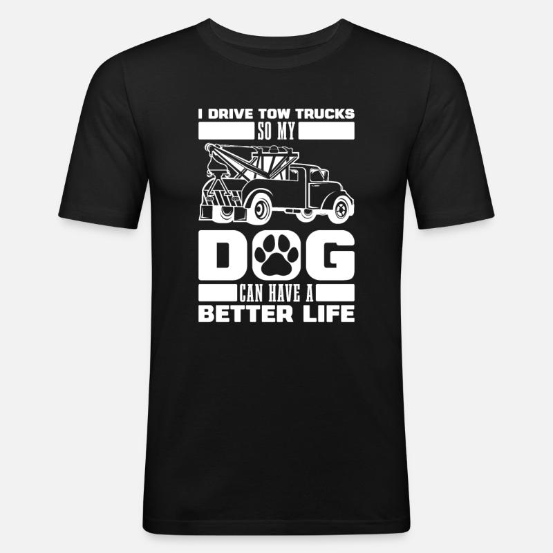 Abschleppdienst Abschlepper Hund - Männer Slim Fit T-Shirt - Schwarz