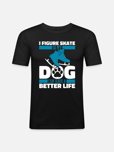 Figure Skating Figure Skating Dog - Men's Slim Fit T-Shirt - black