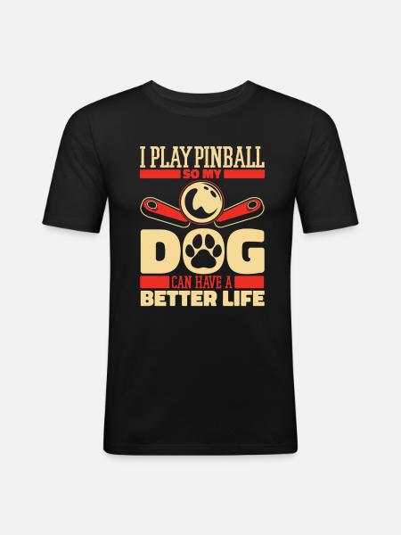 Pinball Dog - Men's Slim Fit T-Shirt - black
