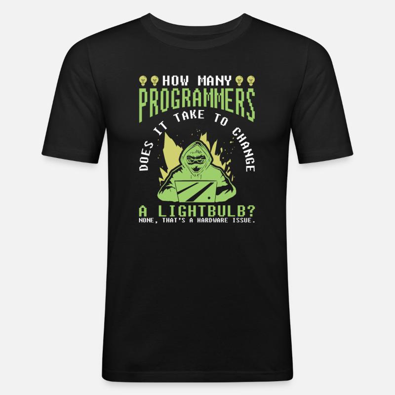 Entwickler Coder Programmierer Witzig - Männer Slim Fit T-Shirt - Schwarz