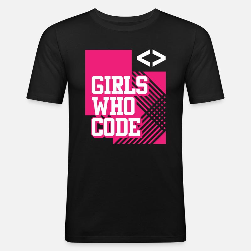 Entwickler Coder Programmierer Mädchen - Männer Slim Fit T-Shirt - Schwarz