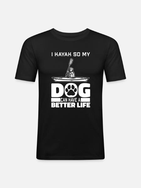 Kayaker dog - Men's Slim Fit T-Shirt - black
