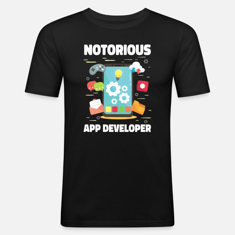 Développeur Coder Programmer App - T-shirt près du corps Homme - noir