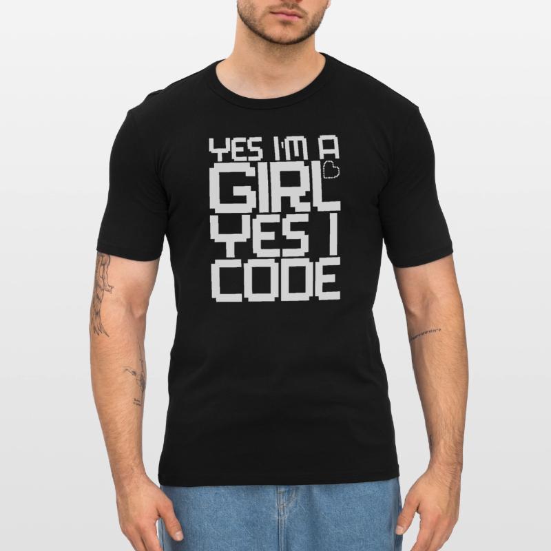 Developer Coder Programmer Girl Men's Slim Fit T-Shirt