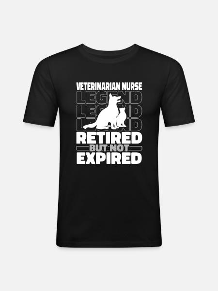 Retired veterinary assistant - Men's Slim Fit T-Shirt - black