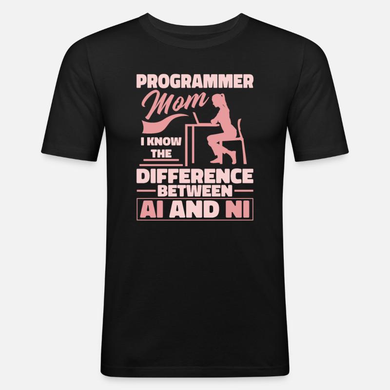Développeur Coder Programmeur Mama - T-shirt près du corps Homme - noir