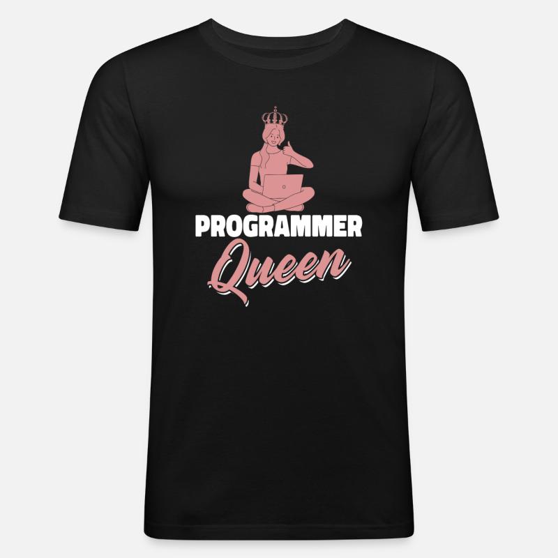 Developer Coder Programmer Queen - Men's Slim Fit T-Shirt - black