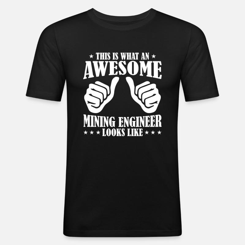 Engineer Komisch Mining Engineer - Men's Slim Fit T-Shirt - black