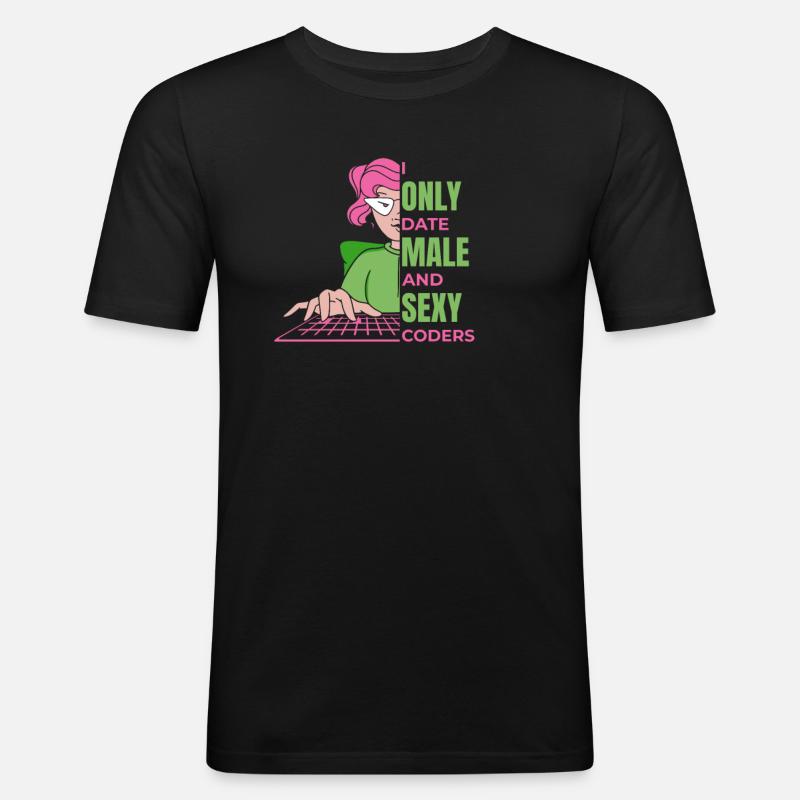 Developer Coder Programmer Humor - Men's Slim Fit T-Shirt - black