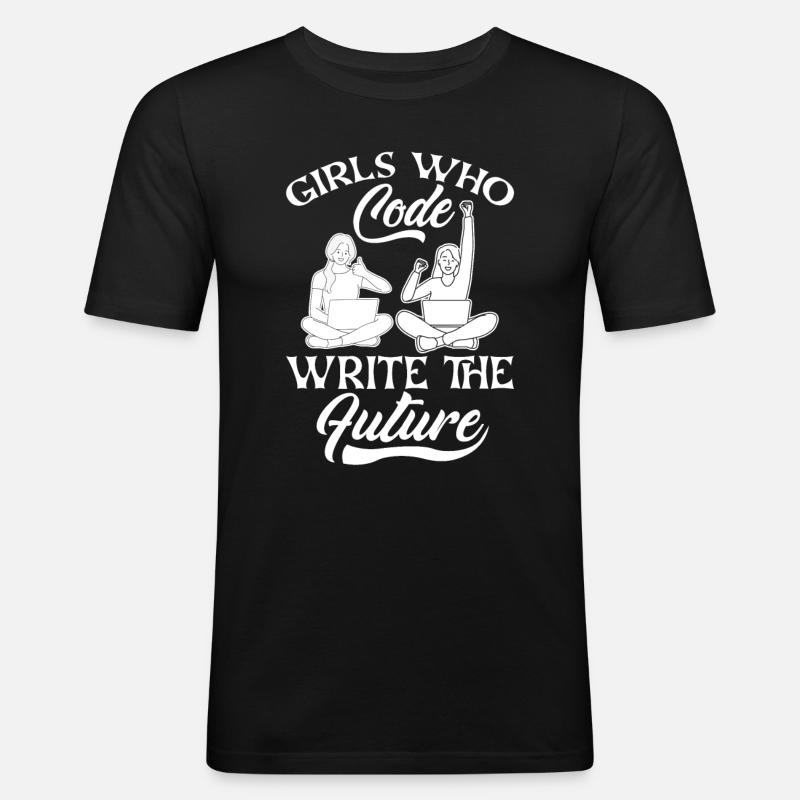 Développeur Coder Programmeur Girl - T-shirt près du corps Homme - noir