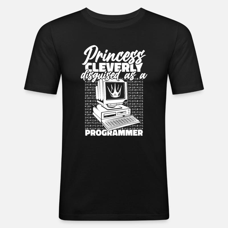 Entwickler Coder Programmierer Prinzessin - Männer Slim Fit T-Shirt - Schwarz