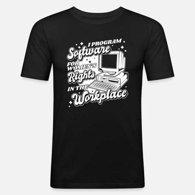 Developer Coder Programmer Computer - T-shirt près du corps Homme - noir