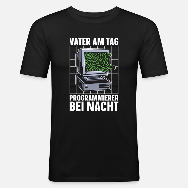 Entwickler Coder Programmierer - Männer Slim Fit T-Shirt - Schwarz