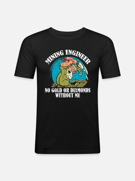 Engineer Lustig Mining Engineer - Men's Slim Fit T-Shirt - black