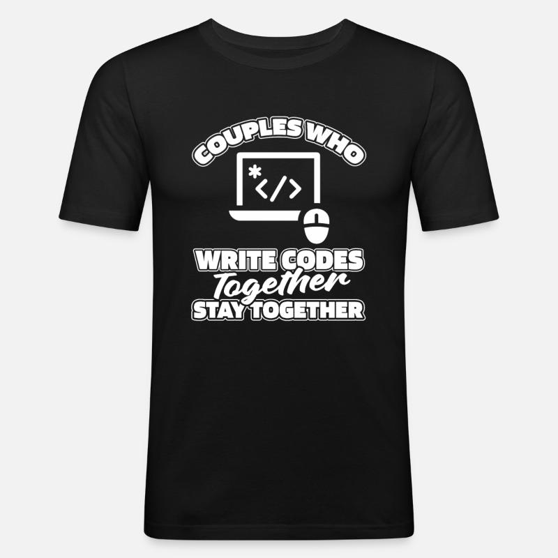 Developer Coder Programmer Pair - Men's Slim Fit T-Shirt - black