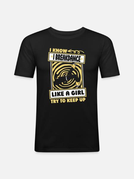 Breakdance Breakdancer Breakdancing Funny - Men's Slim Fit T-Shirt - black