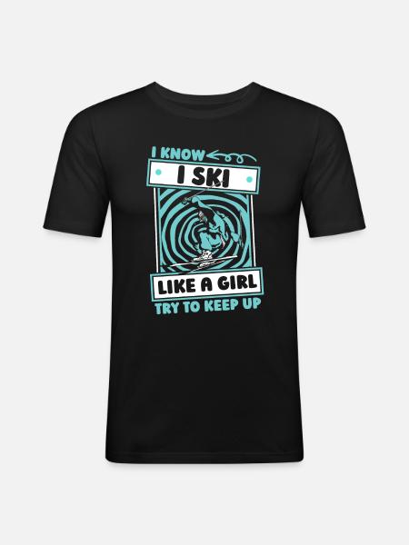 Skiing Après Ski Humor - Men's Slim Fit T-Shirt - black