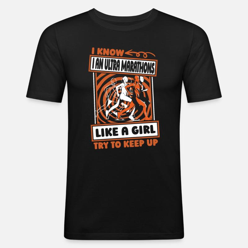 Ultramarathon Witzig - Männer Slim Fit T-Shirt - Schwarz
