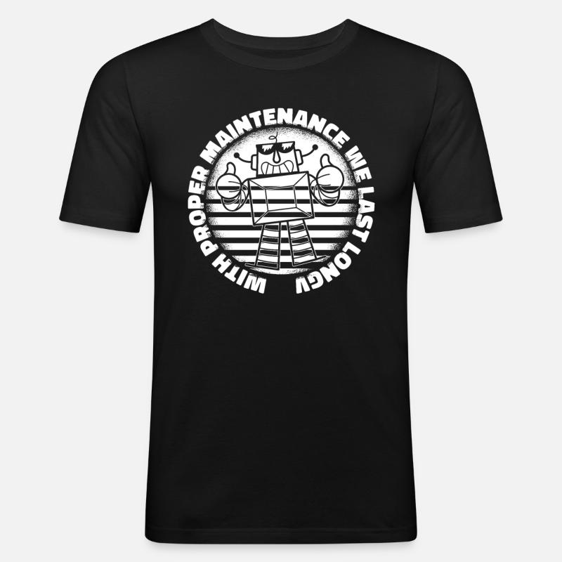 Robotik Ai Roboter - Männer Slim Fit T-Shirt - Schwarz