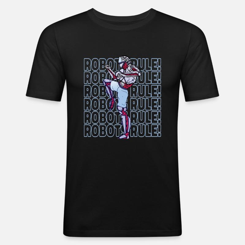 Robotik Ai Roboter - Männer Slim Fit T-Shirt - Schwarz