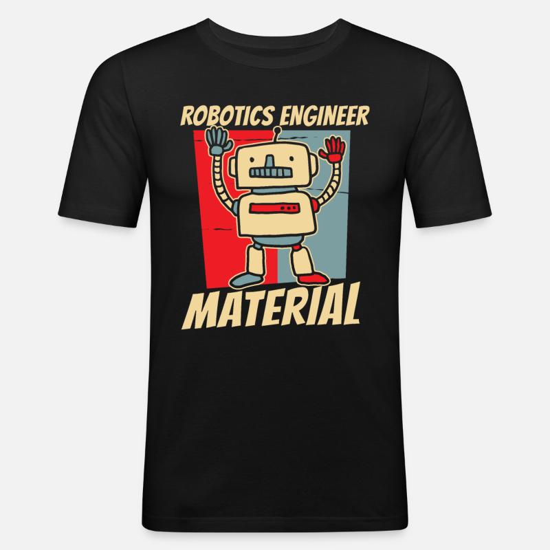 Robotik Ai Roboter - Männer Slim Fit T-Shirt - Schwarz