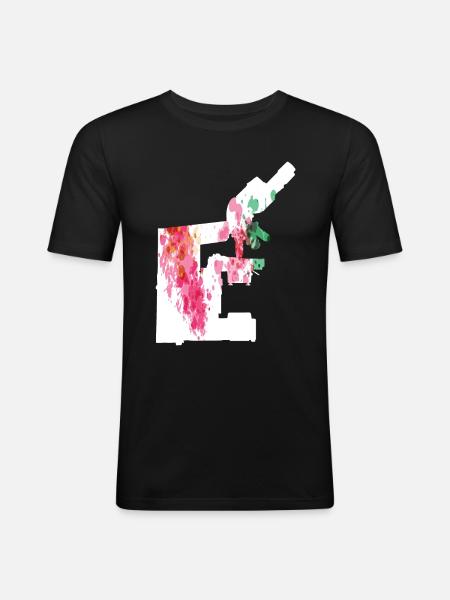 Biology Biologist Microscope - Men's Slim Fit T-Shirt - black