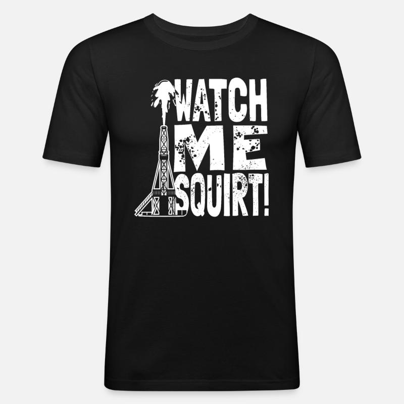 Ölfeld Bohrinsel Witzig - Männer Slim Fit T-Shirt - Schwarz