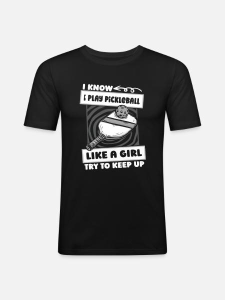 Pickleball Girl - Men's Slim Fit T-Shirt - black