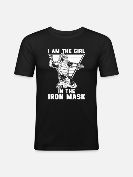 Softball Iron Mask - Men's Slim Fit T-Shirt - black
