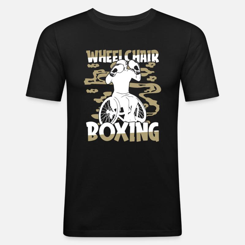 Boxen Boxer Rollstuhl - Männer Slim Fit T-Shirt - Schwarz