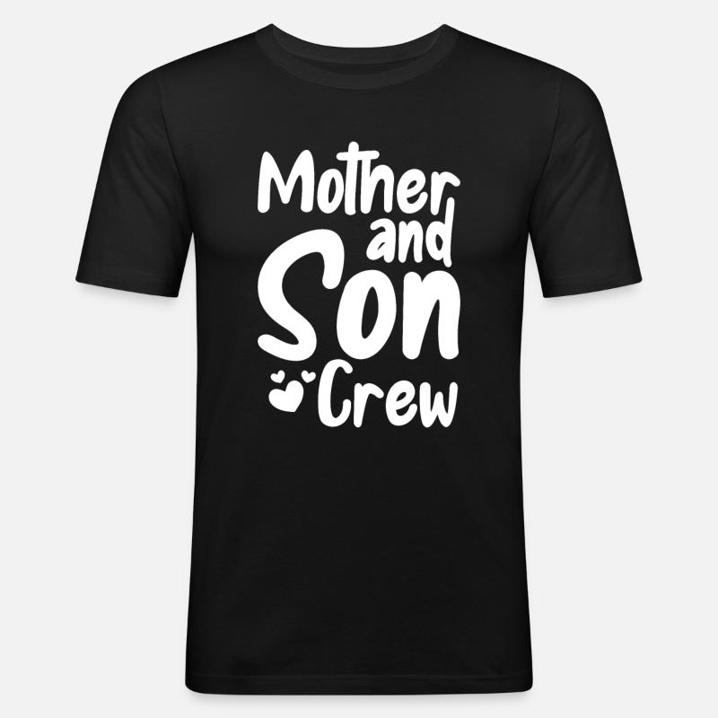Mama Mutter Sohn - Männer Slim Fit T-Shirt - Schwarz