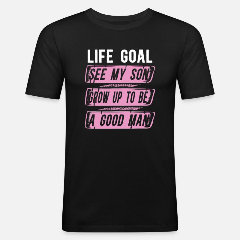 Mom Mutter Sohn - Männer Slim Fit T-Shirt - Schwarz