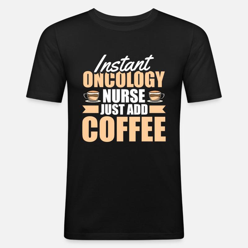 Krankenschwester Kaffee - Männer Slim Fit T-Shirt - Schwarz