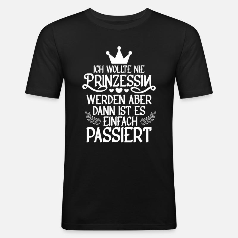 Prinzessin Krone - Männer Slim Fit T-Shirt - Schwarz