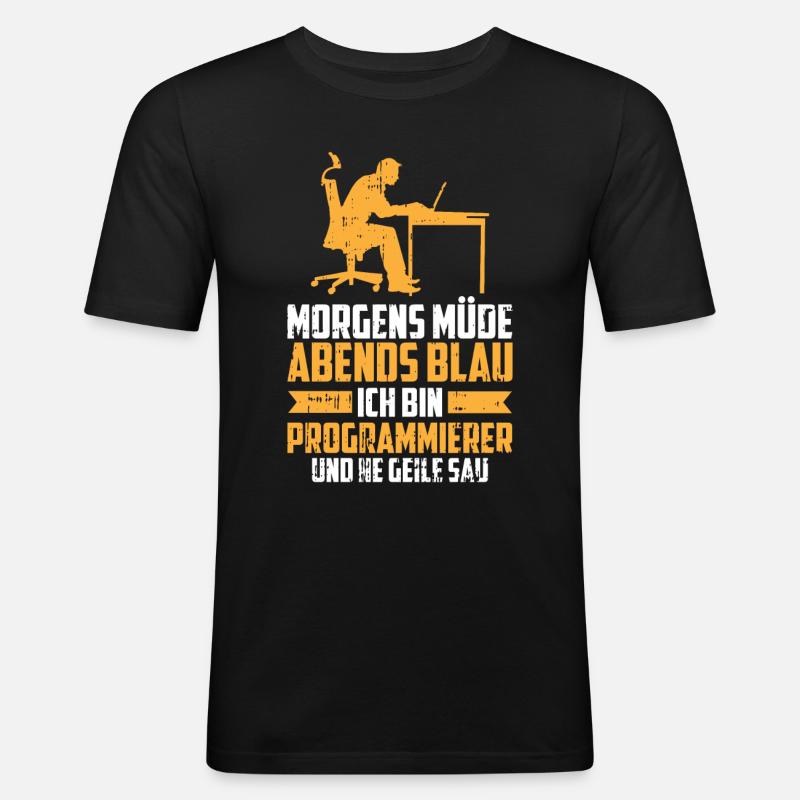 Entwickler Coder Programmierer - Männer Slim Fit T-Shirt - Schwarz