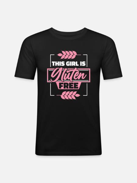 Glutenfrei Mädchen - Männer Slim Fit T-Shirt - Schwarz