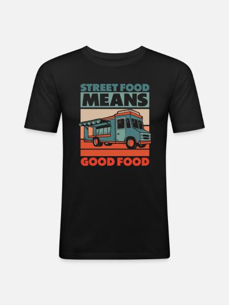 Street food - Men's Slim Fit T-Shirt - black