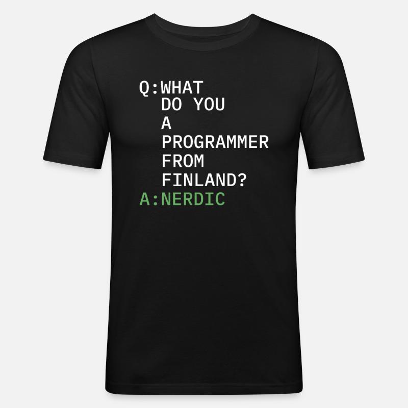 Entwickler Coder Programmierer Komisch - Männer Slim Fit T-Shirt - Schwarz