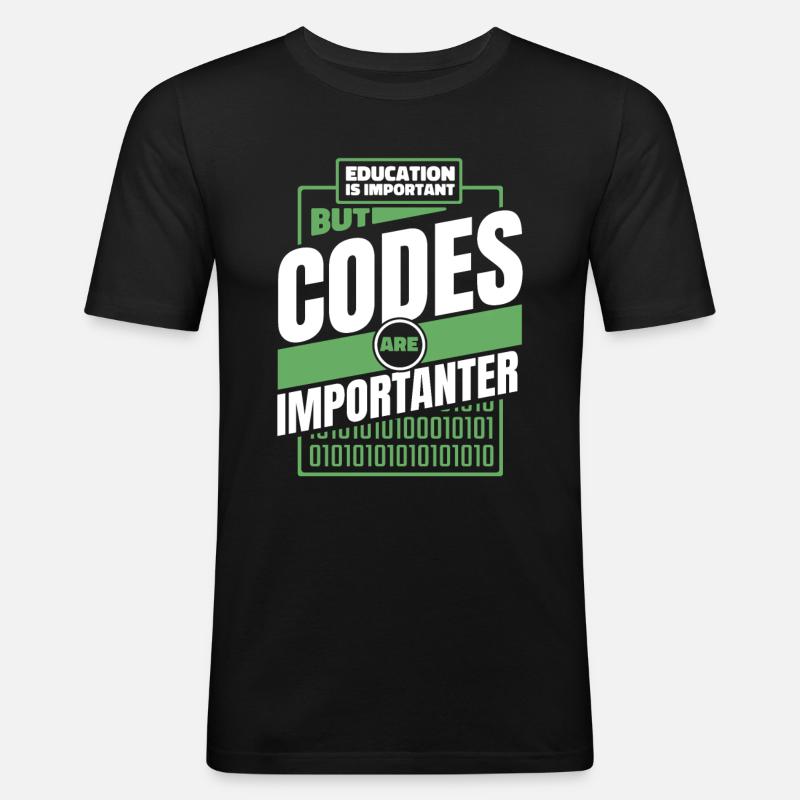 Entwickler Coder Programmierer Lustig - Männer Slim Fit T-Shirt - Schwarz