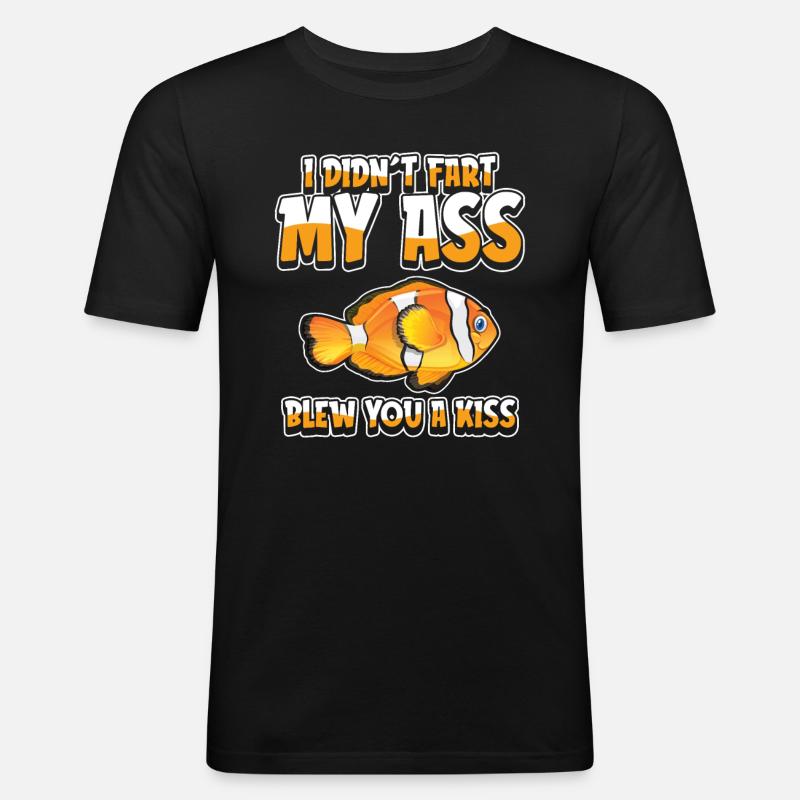 Clownfisch Witzig - Männer Slim Fit T-Shirt - Schwarz