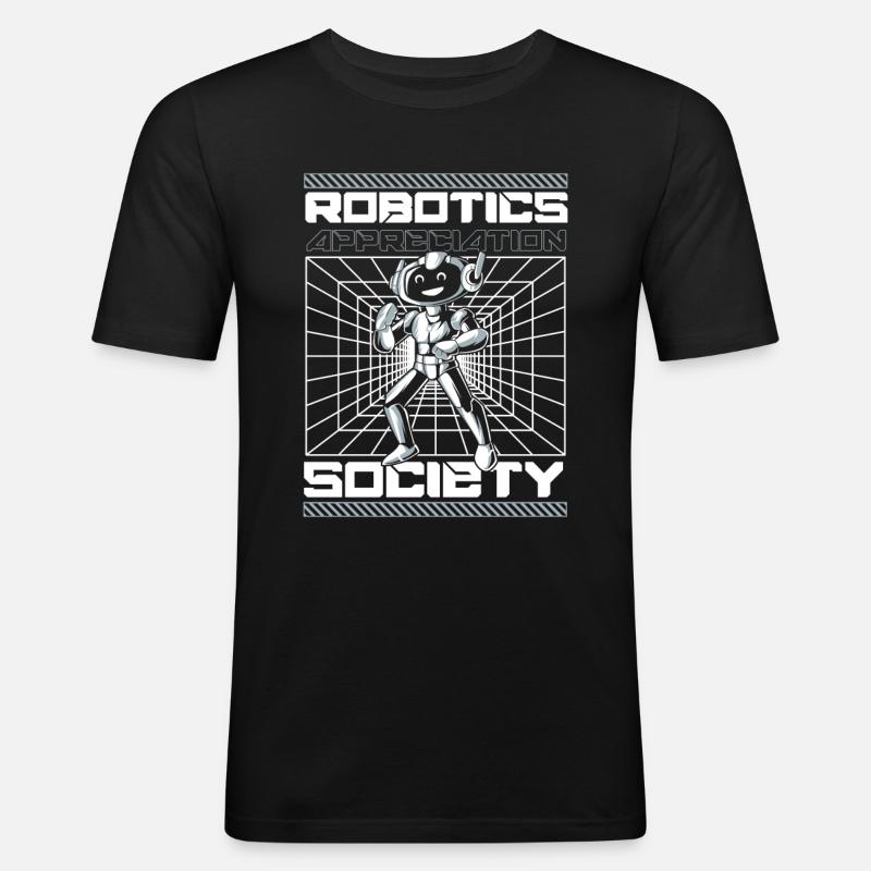 Robotik Ai Roboter - Männer Slim Fit T-Shirt - Schwarz
