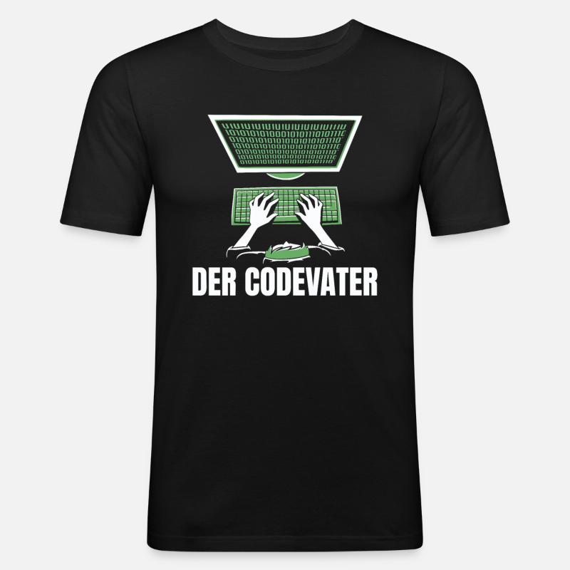 Entwickler Coder Programmierer Vater - Männer Slim Fit T-Shirt - Schwarz